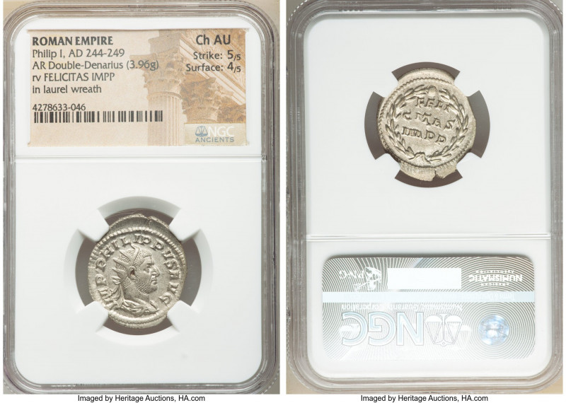 Philip I (AD 244-249). AR antoninianus (24mm, 3.96 gm, 7h). NGC Choice AU 5/5 - ...