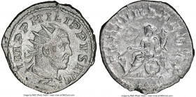 Philip I (AD 244-249). AR antoninianus (23mm, 4.13 gm, 5h). NGC Choice AU 4/5 - 3/5. Rome, AD 247-249. IMP PHILLIPVS AVG, radiate, draped and cuirasse...