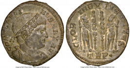 Constantine I the Great (AD 307-337). AE3 or BI nummus (17mm, 5h). NGC MS. Trier, 1st officina, AD 330-331. CONSTANTI-NVS MAX AVG, laureate , draped, ...