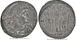 Constantine I the Great (AD 307-337). AE4 or BI nummus (17mm, 4h). NGC AU. Antioch, 3rd officina, ca. AD 335-337. CONSTANTI-NVS MAX AVG, rosette-diade...