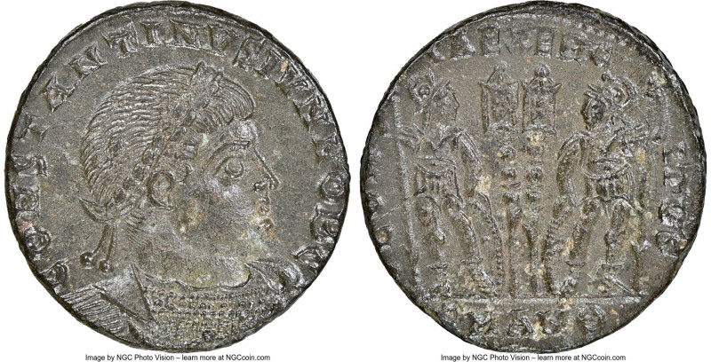 Constantine II, as Caesar (AD 337-340). AE3 or BI nummus (17mm, 11h). NGC MS. An...