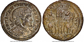 Constantine II, as Caesar (AD 337-340). AE3 or BI nummus (16mm, 1h). NGC MS. Lugdunum, 1st officina, AD 330-331. CONSTANTINVS IVN NOB C, laureate, cui...