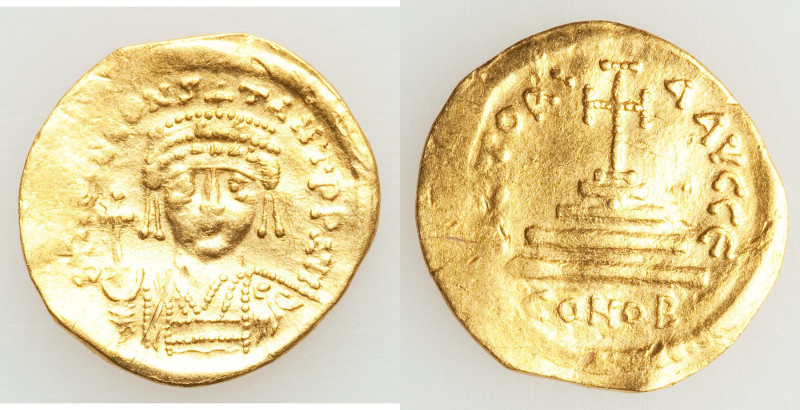 Tiberius II Constantine (AD 578-582). AV solidus (21mm, 4.36 gm, 6h). Choice VF,...