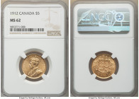 George V gold 5 Dollars 1912 MS62 NGC, Ottawa mint, KM26. AGW 0.2419 oz. 

HID09801242017

© 2020 Heritage Auctions | All Rights Reserved