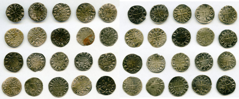 20-Piece Lot of Uncertified Assorted Deniers ND (12th-13th Century) VF, Includes...