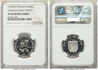 Republic platinum Proof 200 Balboas 1979-FM PR69 Ultra Cameo NGC, Franklin mint, KM61. Panama Canal treaty implementation. APtW 0.2993 oz. 

HID0980...