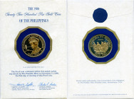 Republic gold Proof "100th Anniversary - Birth of General MacArthur" 2500 Piso 1980-FM, Franklin mint, KM231. Comes in issued sealed cachet. AGW 0.234...
