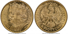 Republic gold 10 Zlotych 1925-(w) MS66 NGC, Warsaw mint, KM-Y32. One year type. AGW 0.0933 oz. 

HID09801242017

© 2020 Heritage Auctions | All Ri...