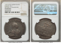 Elizabeth silver "Victory at Kunersdorf" Medal 1759-Dated VF Details (Scratches) NGC, Diakov-105.1. 40 mm. By T. Ivanov. Bust of Elizabeth right / Sol...