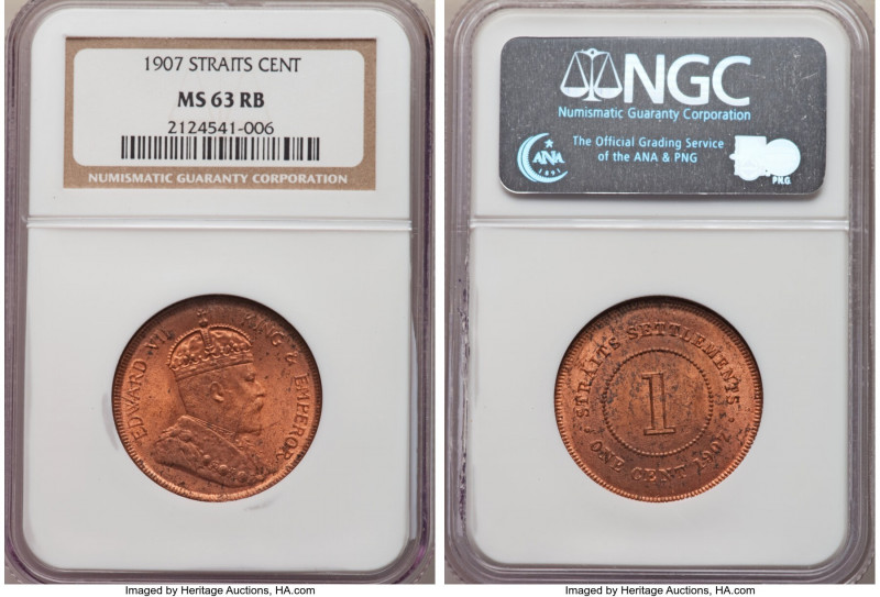 British Colony. Edward VII Cent 1907 MS63 NGC, KM19. Satin surface with muted lu...