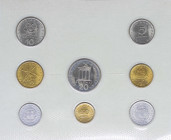 GREECE: Coin set (1976) composed of 10 Lepta, 20 Lepta, 50 Lepta, 1 Drachma, 2 Drachmas, 5 Drachmas, 10 Drachmas & 20 Drachmas. Inside official bliste...