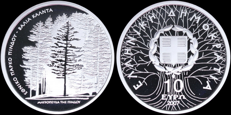 GREECE: 10 Euro (2007) in silver (0,925) commemorating the Mount Pindos National...