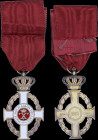 GREECE: Royal Order of George I (1915). Knights Gold Cross (4th class). With original ribbon. Inside case by SPINK & SON LTD. Manufacturer: Kelaidis. ...