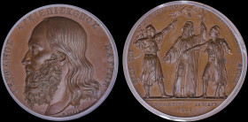 GREECE: Bronze medal {1821 (1836)} from the collection of medals that were engraved by Konrad Lange. Bishop Germanos III (Palaiwn Patrwn Germanos) on ...