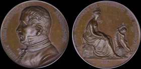 GREECE: Bronze medal {1825 (1836)} from the collection of medals that were engraved by Konrad Lange. Georgios Kountouriotis on obverse. Scene featurin...