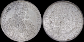AUSTRIA: 1 Thaler (1707) in silver with laureate armored bust of Joseph I facing right. Crowned Arms within Order chain. Mint: Hall. Inside slab by NG...