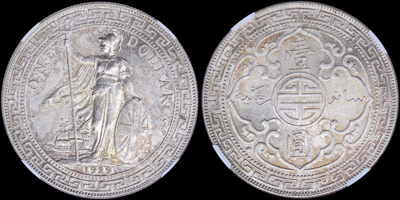 GREAT BRITAIN: 1 Dollar (1929 B) of Trade Coinage in silver (0,900) with Britann...