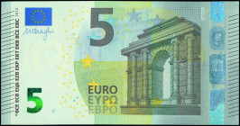 EUROPEAN UNION / PORTUGAL: 5 Euro (2013) in gray and multicolor with gate in classical architecture. S/N: "MA2117031203". Printing press and plate "M0...