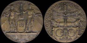 NETHERLANDS: Bronze medal for the participation in Amsterdam Olympic Games in 1928. Naked male and female athletes hold the Olympic flame on obverse. ...