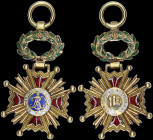 SPAIN: Miniature edition of the Order of Isabella the Catholic (1815). Created by King Ferdinand VII in honor of Queen Isabella I. Enamel faults. Very...