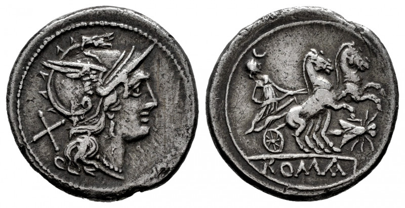 Anonymous. Denarius. 179-170 BC. Rome. (Ffc-80). (Craw-159/2). (Cal-55). Anv.: H...