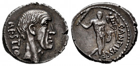 Antius. C. Antius C.f. Restio. Denarius. 47 BC. Rome. (Ffc-152). (Craw-455/1). (Cal-137). Anv.: Bare head of the tribune Antius Restio right, RESTIO, ...