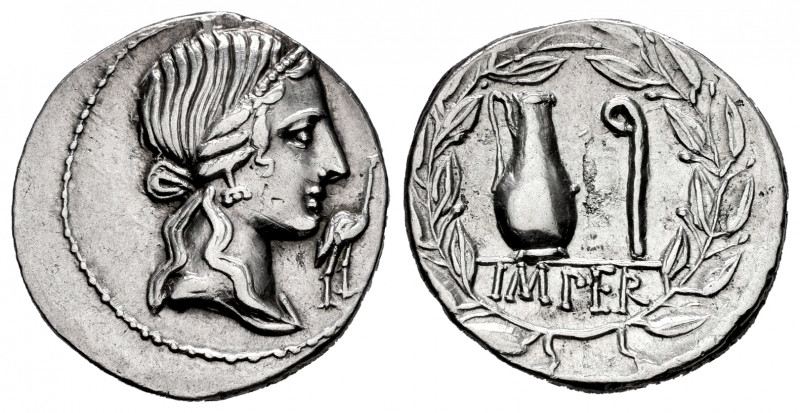 Caecilius. Q. Caecilius Metellus Pius. Denarius. 81 BC. Hispania. (Rsc-44). (Ffc...