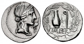 Caecilius. Q. Caecilius Metellus Pius. Denarius. 81 BC. Hispania. (Rsc-44). (Ffc-215). (Craw-374/2). (Cal-290). Anv.: Diademed head of Pietas right, s...