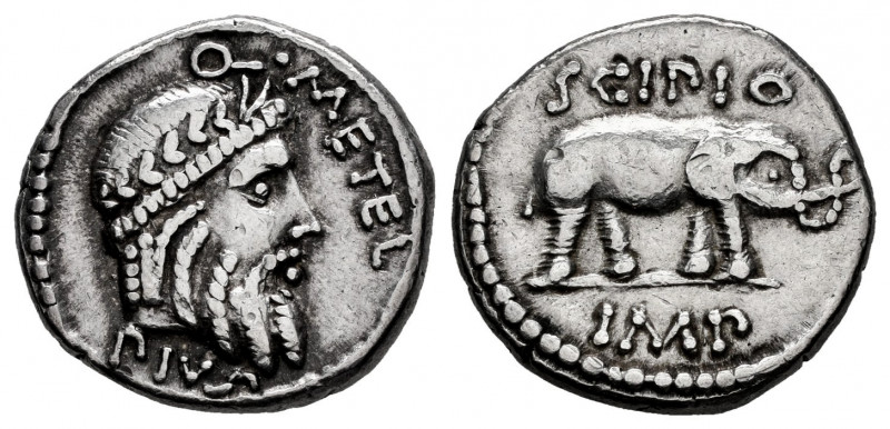 Caecilius. Denarius. 47-46 BC. Africa. (Rsc-47). (Ffc-220). (Craw-459/1). (Cal-2...