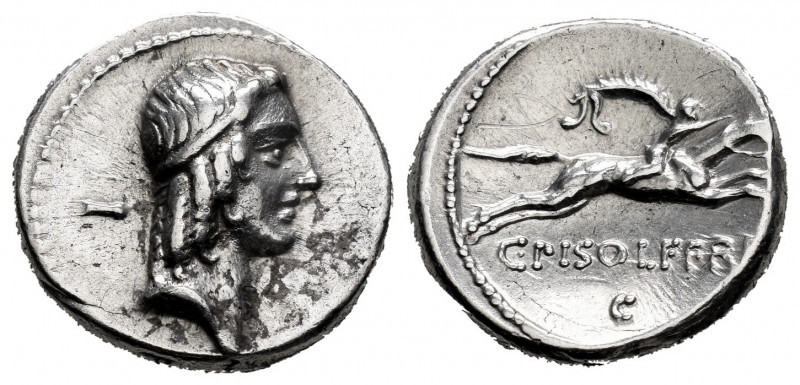 Calpurnius. C. Calpurnius Piso Frugi. Denarius. 64 BC. Rome. (Ffc-356). (Craw-no...