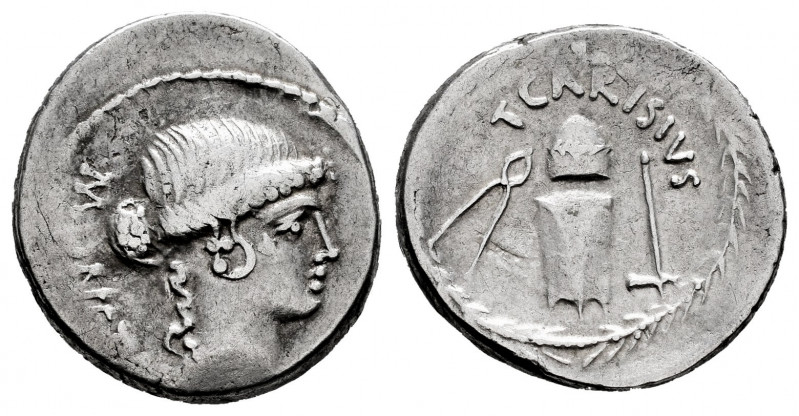 Carisius. T. Carisius. Denarius. 46 BC. Rome. (Rsc-1a). (Ffc-541). (Craw-464/2)....