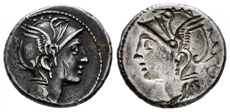 Claudia. Appius Claudius Pulcher. Incuse denarius. 110-109 BC. Rome. (Rsc-2). (F...