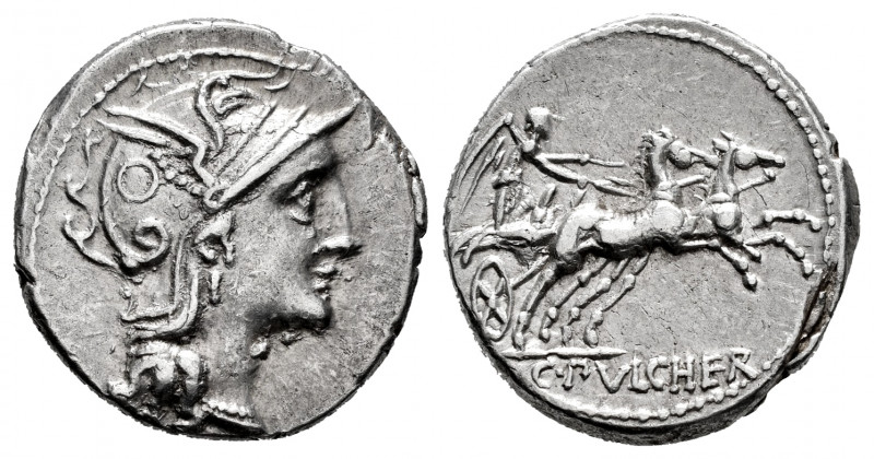Claudia. C. Claudius Pulcher. Denarius. 110-109 BC. Rome. (Rsc-1). (Ffc-565). (C...