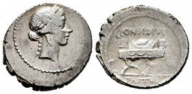 Considius. C. Considius Paetus. Denarius. 46 BC. Rome. (Rsc-3). (Ffc-592). (Craw-465/1a). (Cal-459). Anv.: Laureate head of Apollo right, Inside a cir...