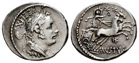 Cornelius. Faustus Cornelius Sulla. Denarius. 56 BC. Rome. (Rsc-60a). (Ffc-638). (Craw-426/2). (Cal-496a). Anv.: Bust of Hercules right FEELIX above. ...