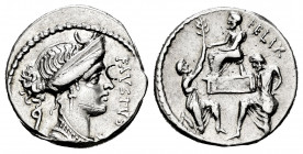 Cornelius. Faustus Cornelius Sulla. Denarius. 56 BC. Rome. (Rsc-59). (Ffc-639). (Craw-426/1). (Cal-497). Anv.: Diademed bust of Diana draped right, cr...