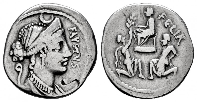 Cornelius. Faustus Cornelius Sulla. Denarius. 56 BC. Rome. (Rsc-59). (Ffc-639). ...