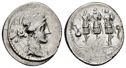 Cornelius. Faustus Cornelius Sulla. Denarius. 56 BC. Rome. (Rsc-63). (Ffc-643). (Craw-426/3). (Cal-500). Anv.: Laureate and diademed head of Venus rig...