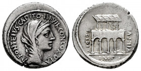 Didius. Titus Didius, Imperator y P.Fonteius Capito. Denarius. 55 BC. Rome. (Rsc-1). (Ffc-678). (Craw-429/2a). (Cal-541). Anv.: P. FONTEIVS CAPITO III...