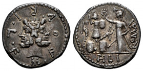 Furius. M. Furius L.f. Philus. Denarius. 119 BC. Central Italy. (Rsc-18). (Ffc-730). (Craw-281/1). (Cal-600). Anv.: M. FOVRI. L.F. around laureate hea...
