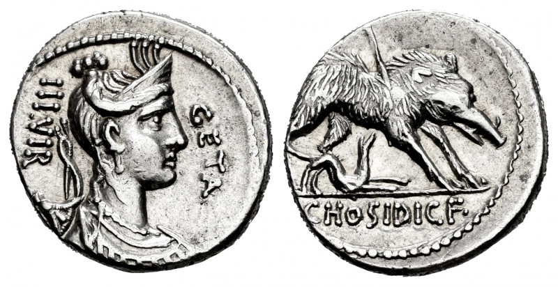 Hosidius. C. Hosidius C.f. Geta. Denarius. 68 BC. South of Italy. (Rsc-1). (Ffc-...