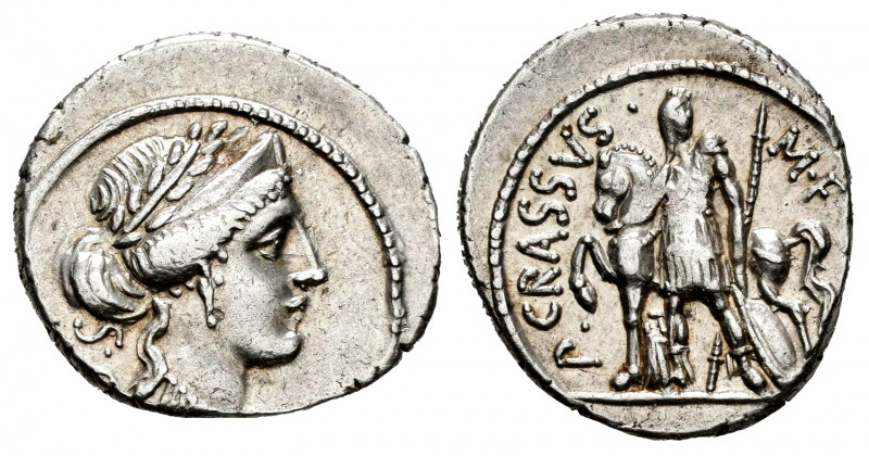 Licinius. P. Licinius Crassus M.F. Denarius. 55 BC. Rome. (Rsc-18). (Ffc-804). (...