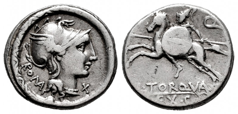 Manlius. L. Manlius Torquatus. Denarius. 113-112 BC. Central Italy. (Rsc-2). (Ff...