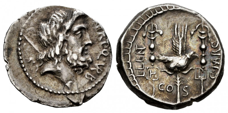 Nerius. Cn. Nerius, L.Cornelius y C. Claudius. Denarius. 49 BC. Rome. (Ffc-940)....