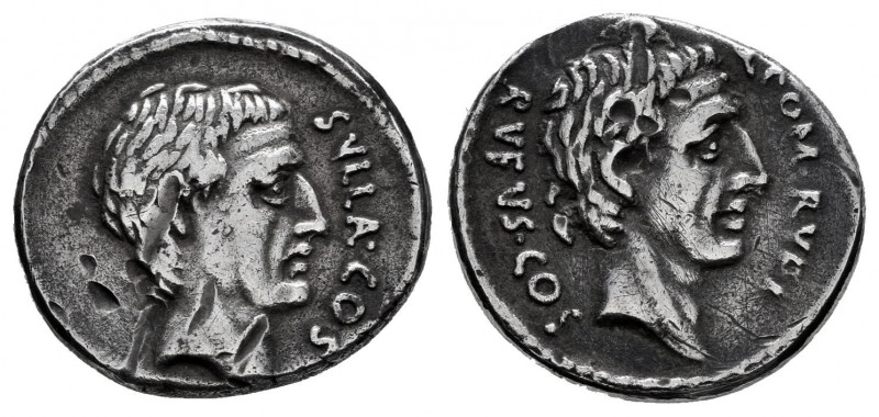 Pompeius. Q. Pompeius Rufus. Denarius. 54 BC. Rome. (Rsc-4). (Ffc-1024). (Craw-4...