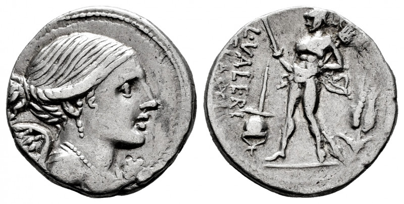 Valerius. L. Valerius FlADcus. Denarius. 108-107 BC. South of Italy. (Rsc-11). (...