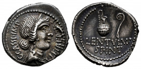 Cassius. P. Cornelius Lentulus Spinther. Denarius. 43-42 BC. Military mint moving with the army of Brutus and Cassius (Smyrna?). (Ffc-1). (Craw-500/3)...