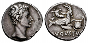 Augustus. Denarius. 18-17/16 BC. Colonia Patricia (Córdoba). (Rsc-21). (Ffc-14). (Ric-126). (Cal-808). Anv.: Bare head of Augustus right. Rev.: AVGVST...