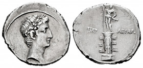 Augustus. Denarius. 29-27 BC. Brandisium and Rome. (Rsc-124). (Ffc-99). (Ric-271). (Cal-686). Anv.: Laureate head of Augustus right. Rev.: IMP. - CAES...