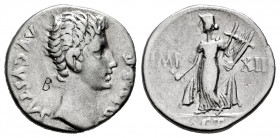 Augustus. Denarius. 11-10 BC. Lugdunum. (Rsc-165). (Ffc-127). (Ric-180). (Cal-846). Anv.: AVGVSTVS DIVI. F . bare head of Augustus right. Rev.: IMP. -...